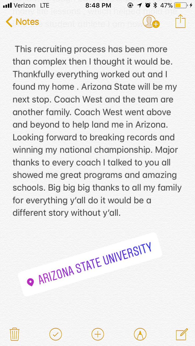 Golden_Speed's tweet photo. I want to start off by saying thank you to all my supporters and all my believers.        #SunDevils @flrunners https://t.co/tuaNWAMrMe