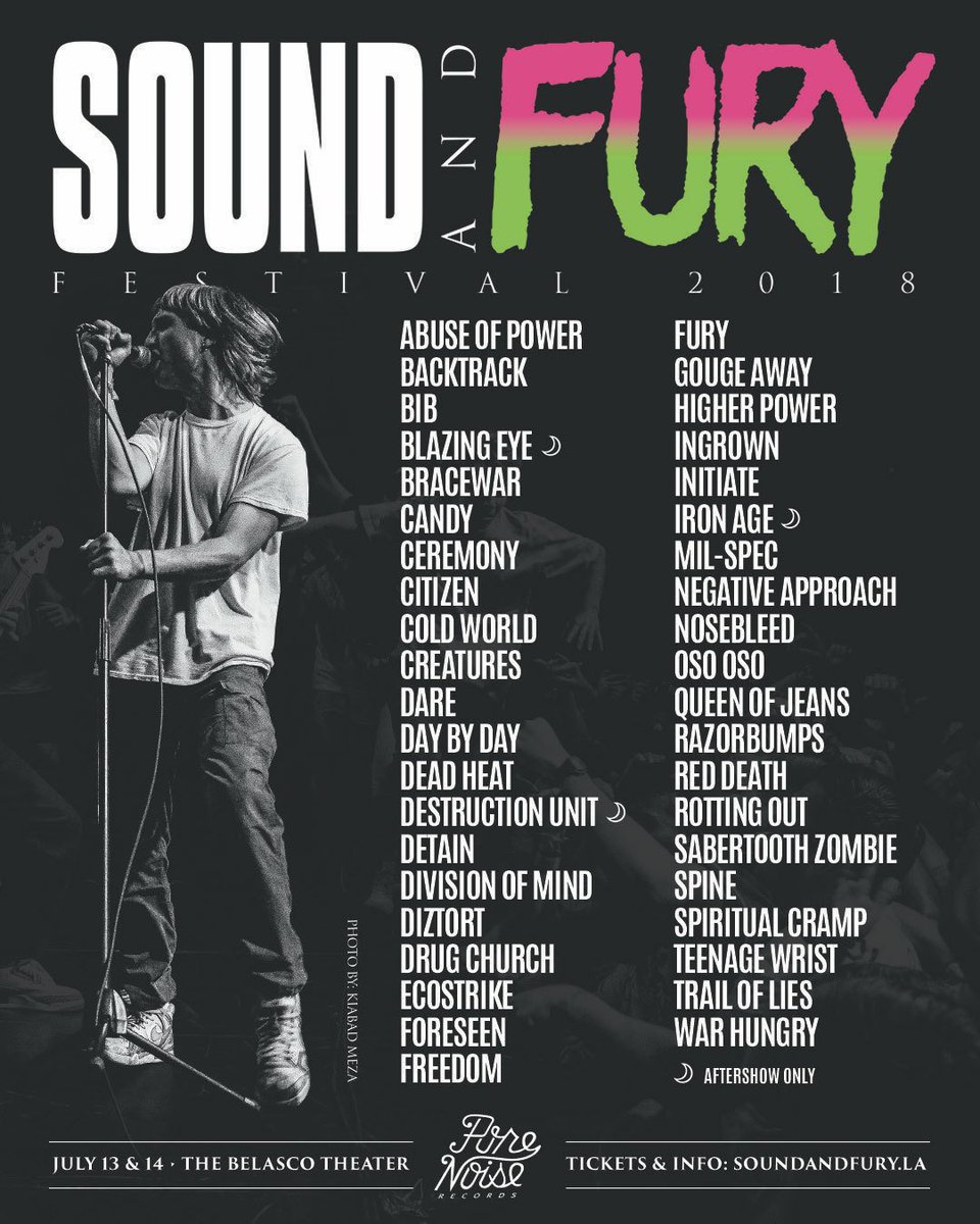 Detainhc's tweet photo. Sound and Fury 2018
July 13 &amp; 14 @ The Belasco Theater

Tickets: https://t.co/4CoTmLQEJQ https://t.co/GNwWWHH25Z