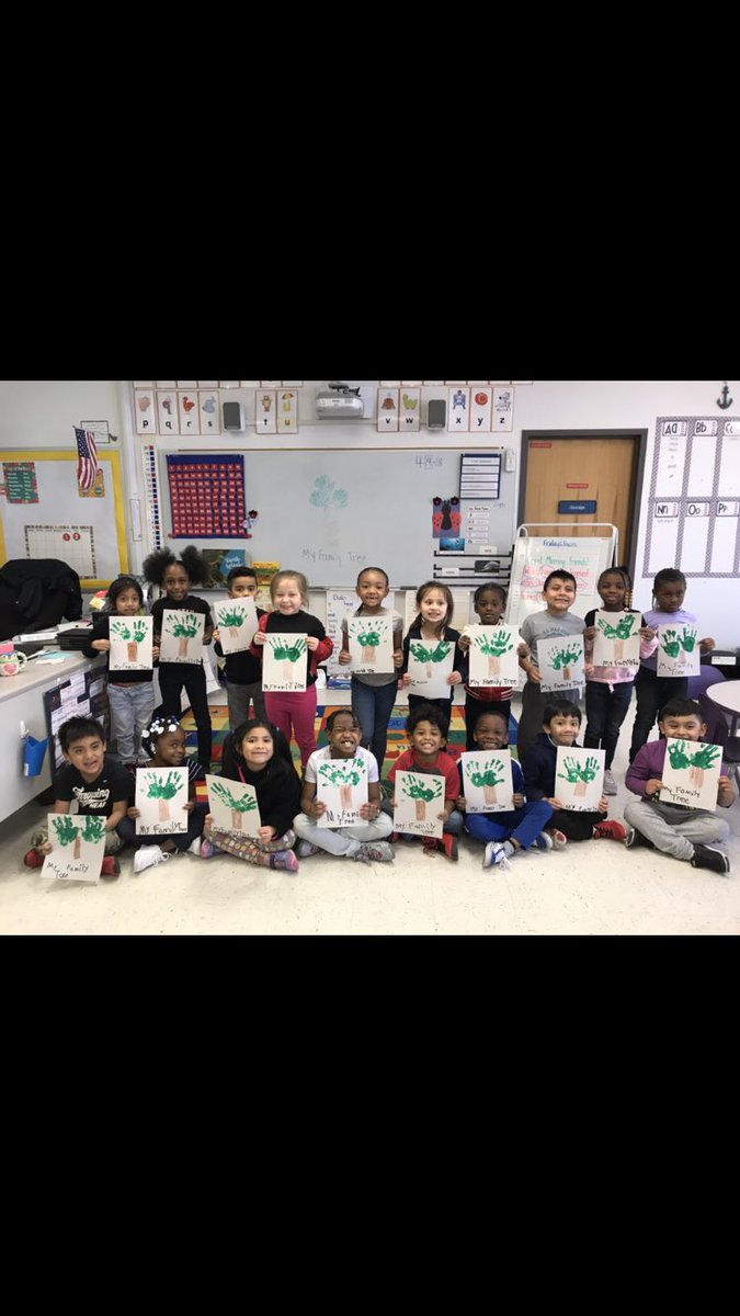 Family Friday! Students discussing what makes a family and creating their own family trees! #WOYC18