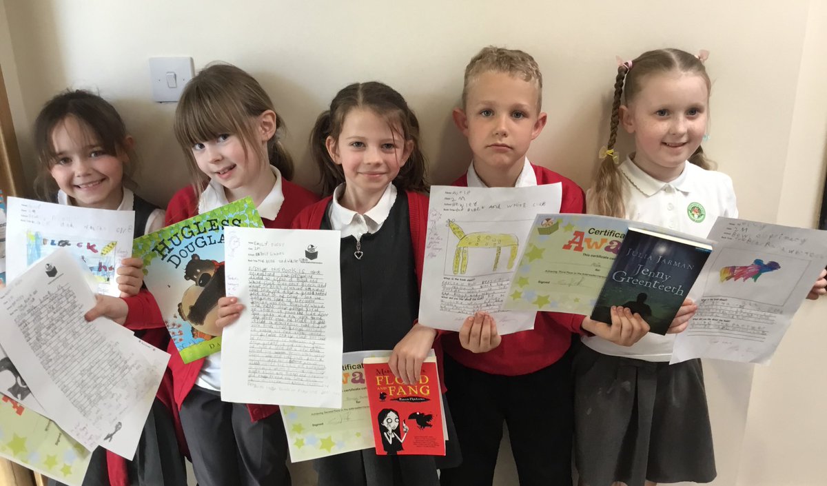 Bewleyprim's tweet photo. Y3,Y2 &amp; Y1 Read, Write Review Winners . Thanks to the brilliant @StephRoundsmith for inspiring our young readers . https://t.co/ebCDNywaEb