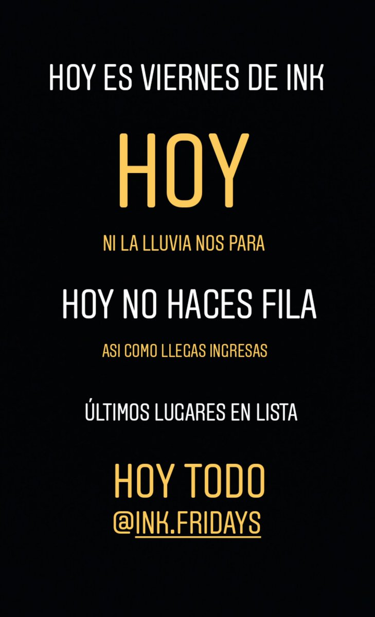 Lucasespi_'s tweet photo. HOY #InkFridays 
DJ Pirata en vivo
+700 personas anotadas en lista!
INGRESO SIN FILA
⚠ASISTIR TEMPRANO Y CON DNI⚠ https://t.co/lUuhTHdhhN