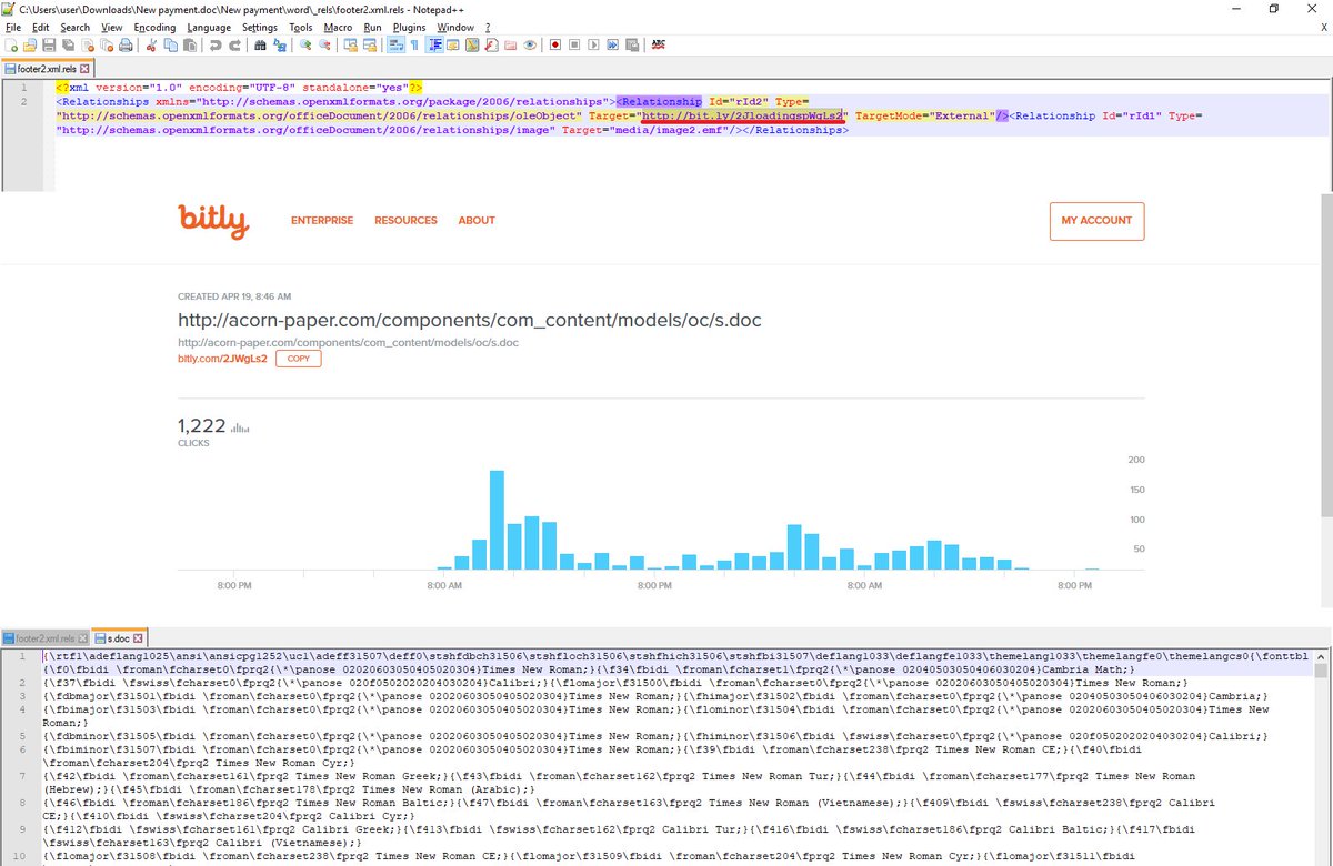 DissectMalware's tweet photo. complex #malware: #docx (external #Relationshop - type #oleObject) -> #rtf contains 10 #ole -> each has #package (#xlsx) -> #vba macro dls #vbs -> #powershell->#NET. It compiles embedded c# code, dynamically invokes. The code decrypts data stored as a #resource and calls it https://t.co/14zrkoDC6K