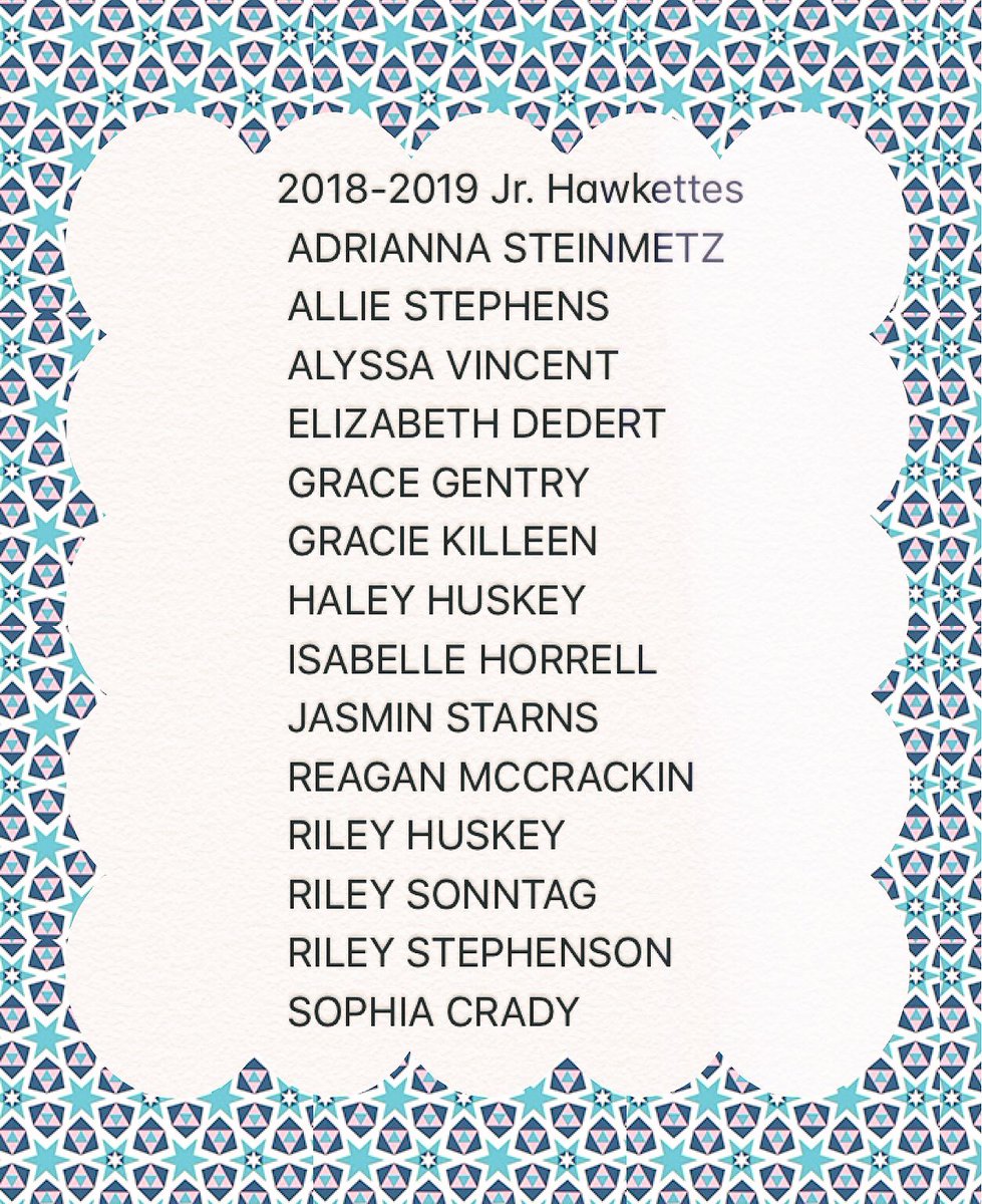 JrHawkettes's tweet image. Congratulations to the 2018-2019 team! Expect to see an information packet soon!