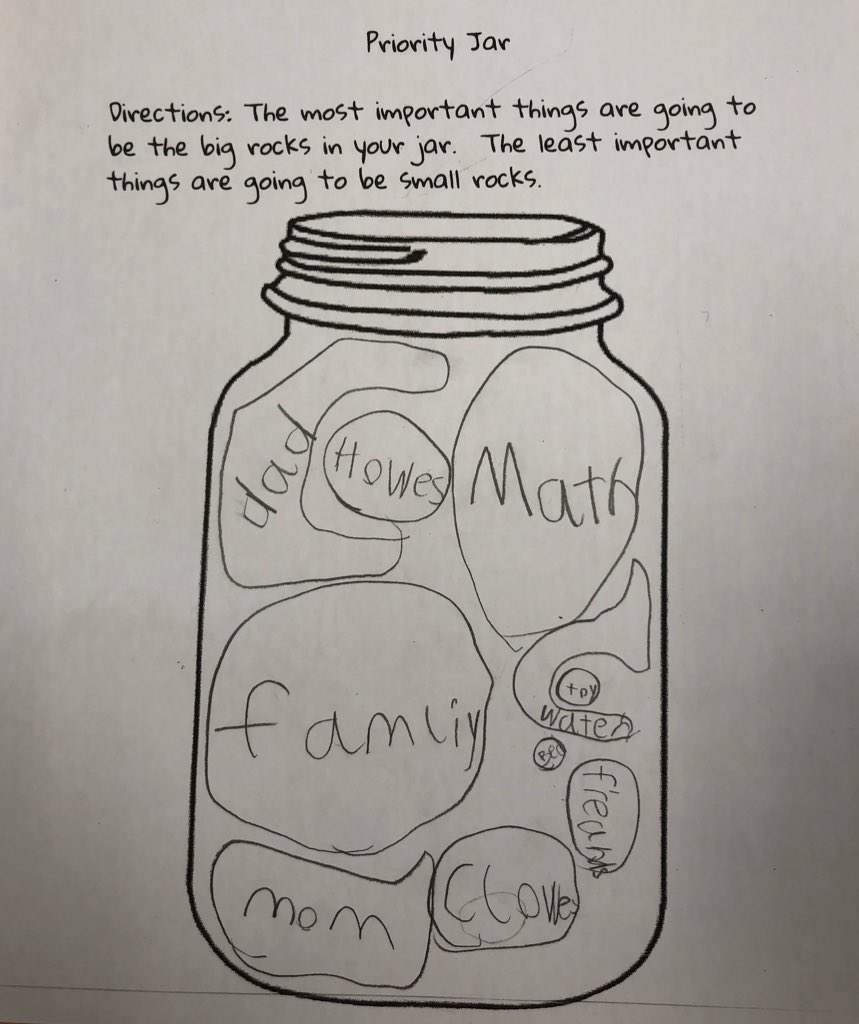 AES_Counselor's tweet photo. @HCES_2nd is learning what it means to prioritize in guidance this month. What are your big rocks @HortonsCreekES hawks? #rocksthensand #put1stthings1st https://t.co/NC7aIkMXco