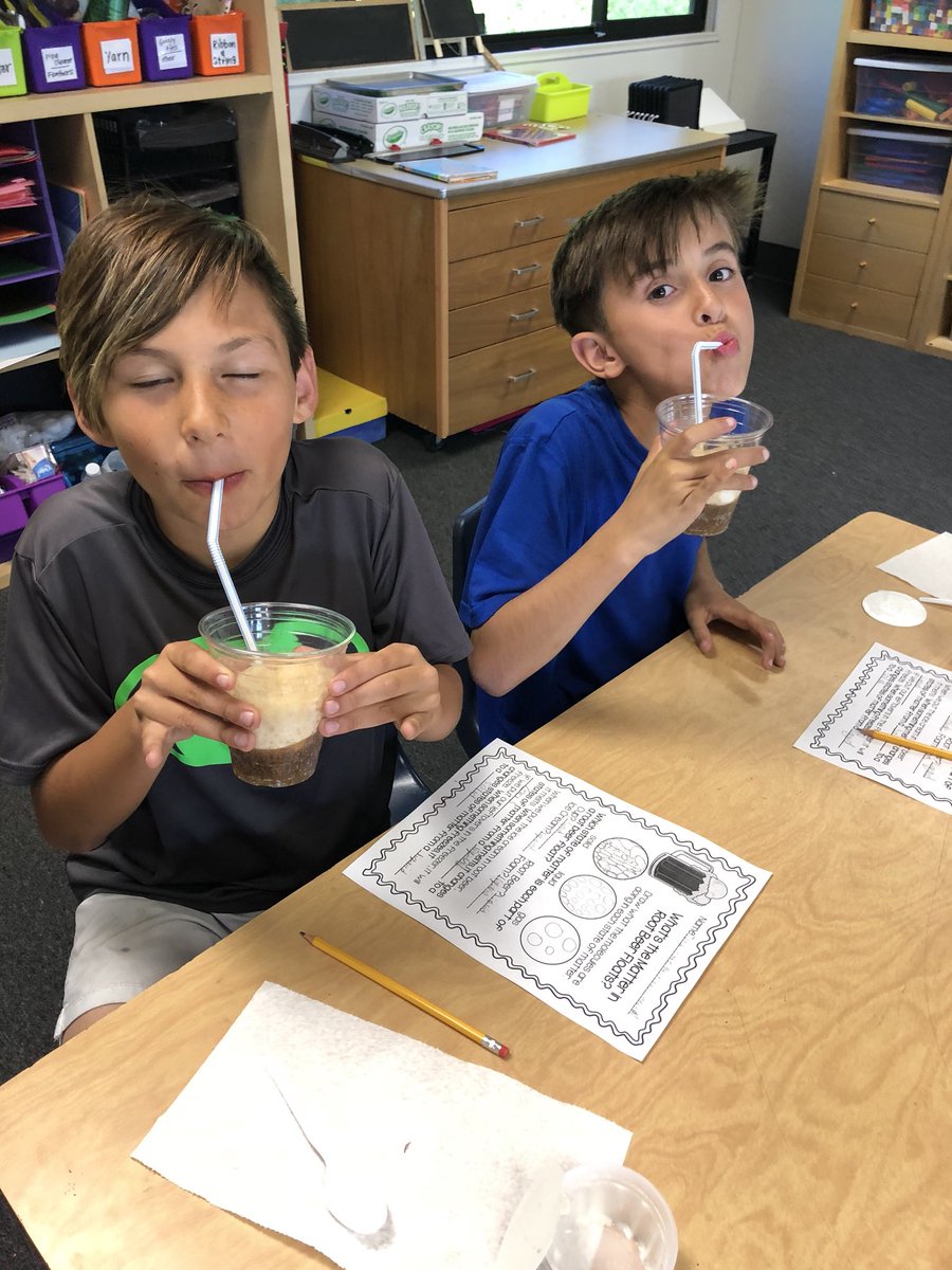 AnnieGill521's tweet photo. What better way to learn about solids and liquids on a Friday then to “experiment” with root beer floats?! I can’t think of any. @BASE_Programs #STEMmonth #SDSTEMCoP #whatsTheMatter? https://t.co/d5FY0eB4D6
