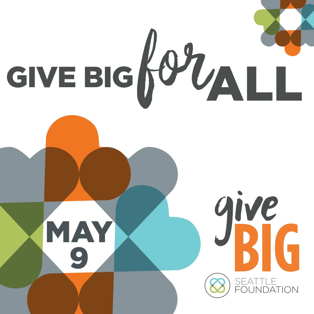 Mark your calendars! The annual GiveBig Seattle is coming up on May 9th. GiveBig is a 24-hour online giving event to raise funds for local nonprofits, presented by the Seattle Foundation. Join us and GiveBig 🧡 #GIVEBIG #nonprofit <a href="/SeattleFdn/">Seattle Foundation</a> 

GIVEBIGseattle.org