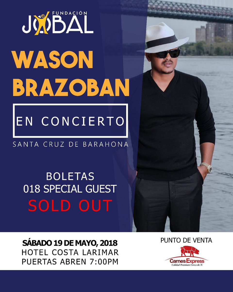 SomosJOBAL's tweet photo. ENTRADAS “018 SPECIAL GUEST” AGOTADAS

Admisión general y VIP a la venta en CARNES EXPRESS Calle José Francisco Peña Gómez No. 119 y https://t.co/6h0a2Lwct1 (Entrega a domicilio)

#WasonEnBarahona #TodoPorBarahona #SomosJOBAL @018Eventos https://t.co/5cuvR21Vfu