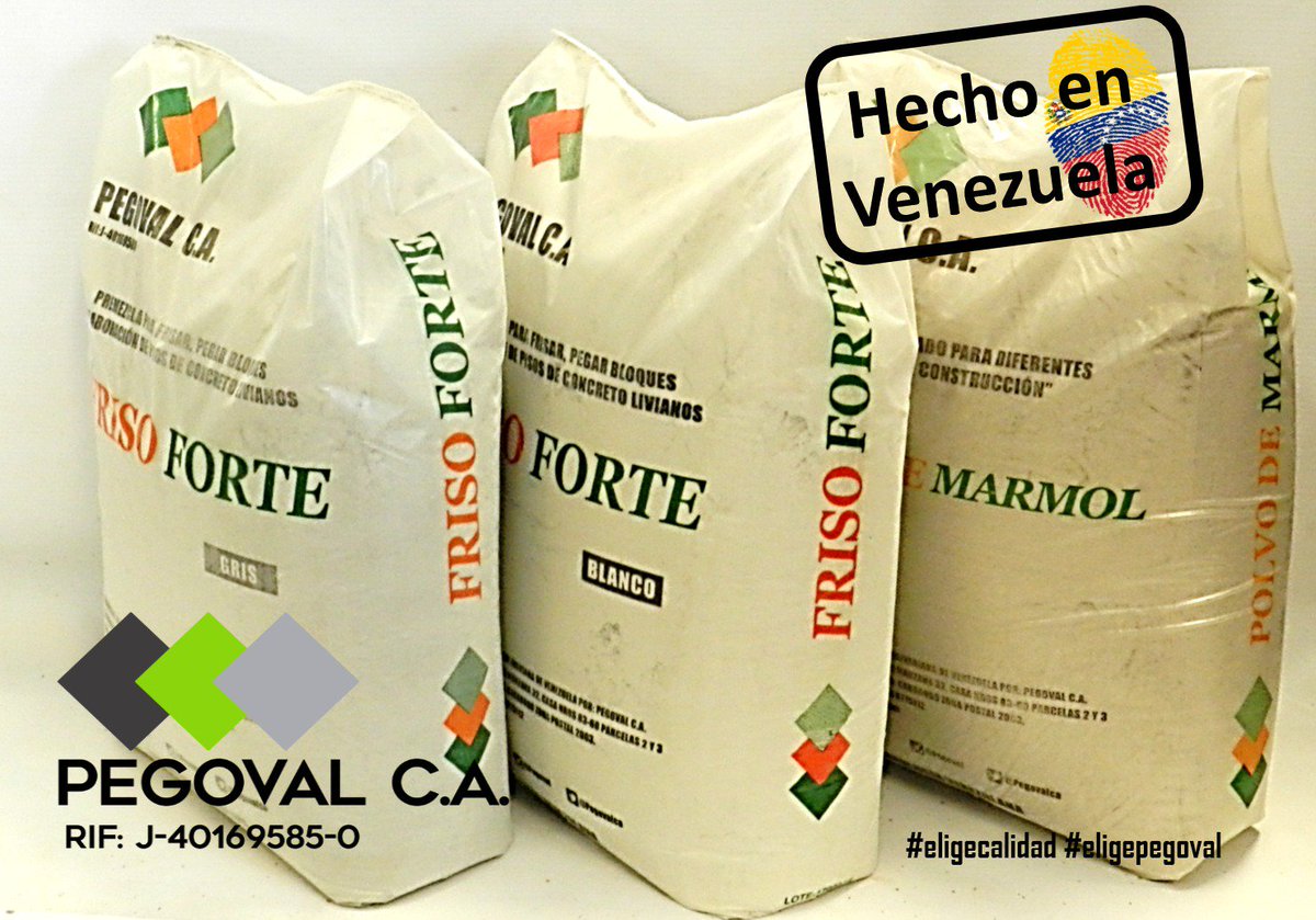 PEGOVAL_CA's tweet image. Productos 100% Venezolanos para la Construcción, #Pegaforte Blanco y Gris, #Frisoforte Blanco y Gris, #PolvodeMarmol #EligeCalidad #EligePegoval