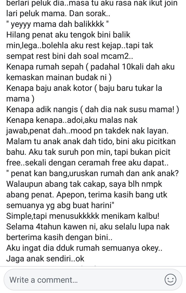 arifazmilah's tweet photo. Sayangilah bini korang. Pengajaran untuk jangan take for granted pengorbanan diorang. https://t.co/HngBuF137t