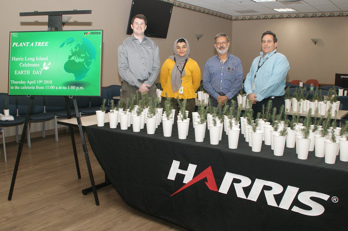 L3HarrisTech's tweet photo. In advance of #EarthDay Sunday, we helped the world become a little greener by handing out saplings and planting #trees at #HarrisCorp locations across the country. Happy Earth Day! #HarrisHEART https://t.co/JYzzI3aXXn https://t.co/eA1B8Zoc3T