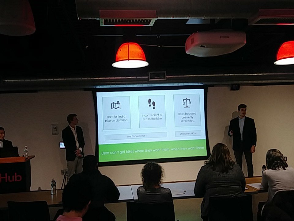 AcademicEntrep's tweet image. YNot Bike presents idea #Cornell #SAI #ESHIP18