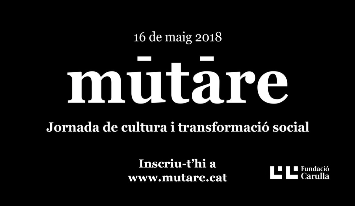 ☡#Mutare☡ és identificar els elements que fan que un projecte #cultural sigui #transformador. I volem que hi participis. Ens trobarem el proper 📆16 de maig a l'Antiga Fàbrica Damm! Inscriu-t'hi a➡ mutare.cat  #LaCulturaTransforma 👇