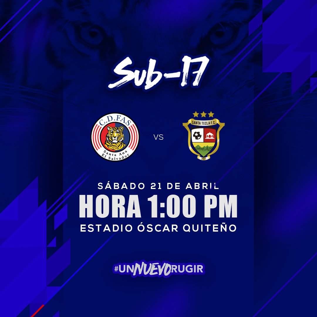 CDeportivoFAS's tweet photo. #Sub17FAS #UnNuevoRugir
Mañana juega nuestra Categoría Sub-17.
¡Apoyemos a nuestros Tigrillos! ¡Vamos al Quiteño! https://t.co/nnFkqQp16U