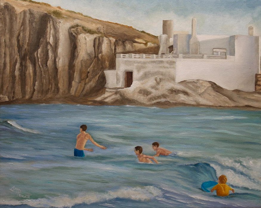 ampomata's tweet photo. Sometimes a unique light, the sea, and a specific time of the day in the middle of a summer join together to create a special moment. "Waiting For The Waves". You can check it out here: https://t.co/pfIGjueiGM #art #oilpainting #contemporaryart #ArtistOnTwitter #beachlife #repost https://t.co/Q9Z5UtqftE