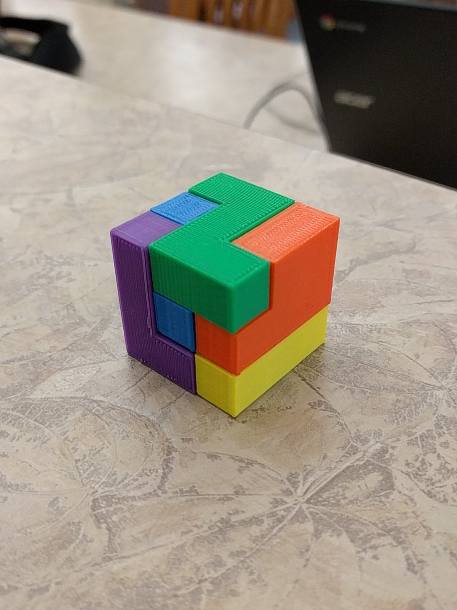 EHSLib's tweet photo. Critical thinking gamified with 3d printed puzzles.  Students love solving these and teaching others how to "get it" without spoilers! https://t.co/jKxlK4fzDM