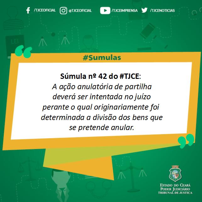 TJCEnoticias's tweet photo. ✔️Súmulas são o resumo do entendimento jurisprudencial do Tribunal baseado em decisões reiteradas a respeito de um mesmo assunto. ✍🏼Veja essa e outras súmulas em https://t.co/ii6MPyAJvS. #Sumulas #Direito #Jurisprudencia #TJCE #PoderJudiciarioCearense #Sumula42 https://t.co/CgkwSPEEER