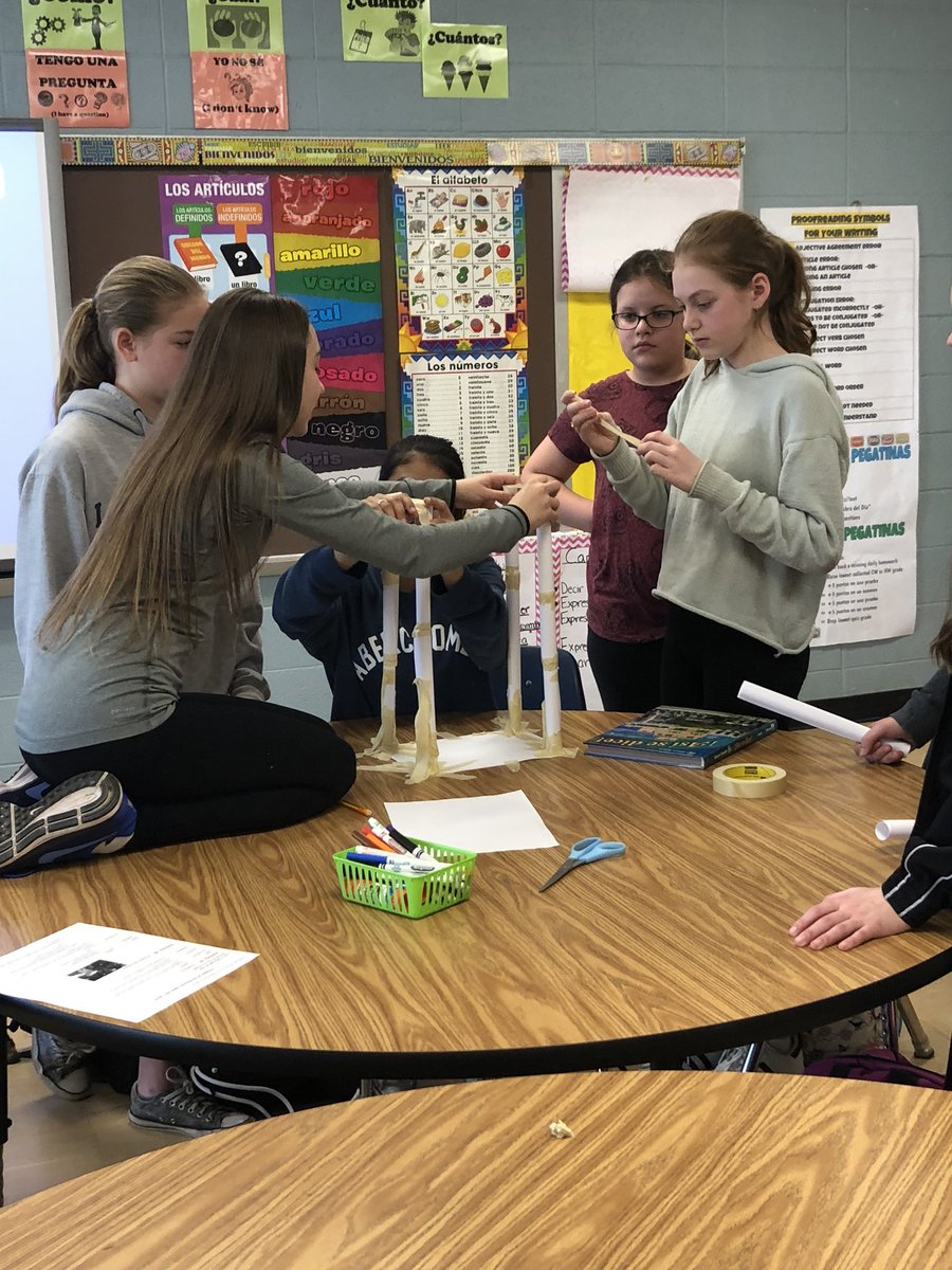 SenoritaTrejos's tweet image. KORT- Creating a paper tower strong enough to hold a text book. Boys vs Girls teams! #KORT #learninghandson #creativity #Mindfulness