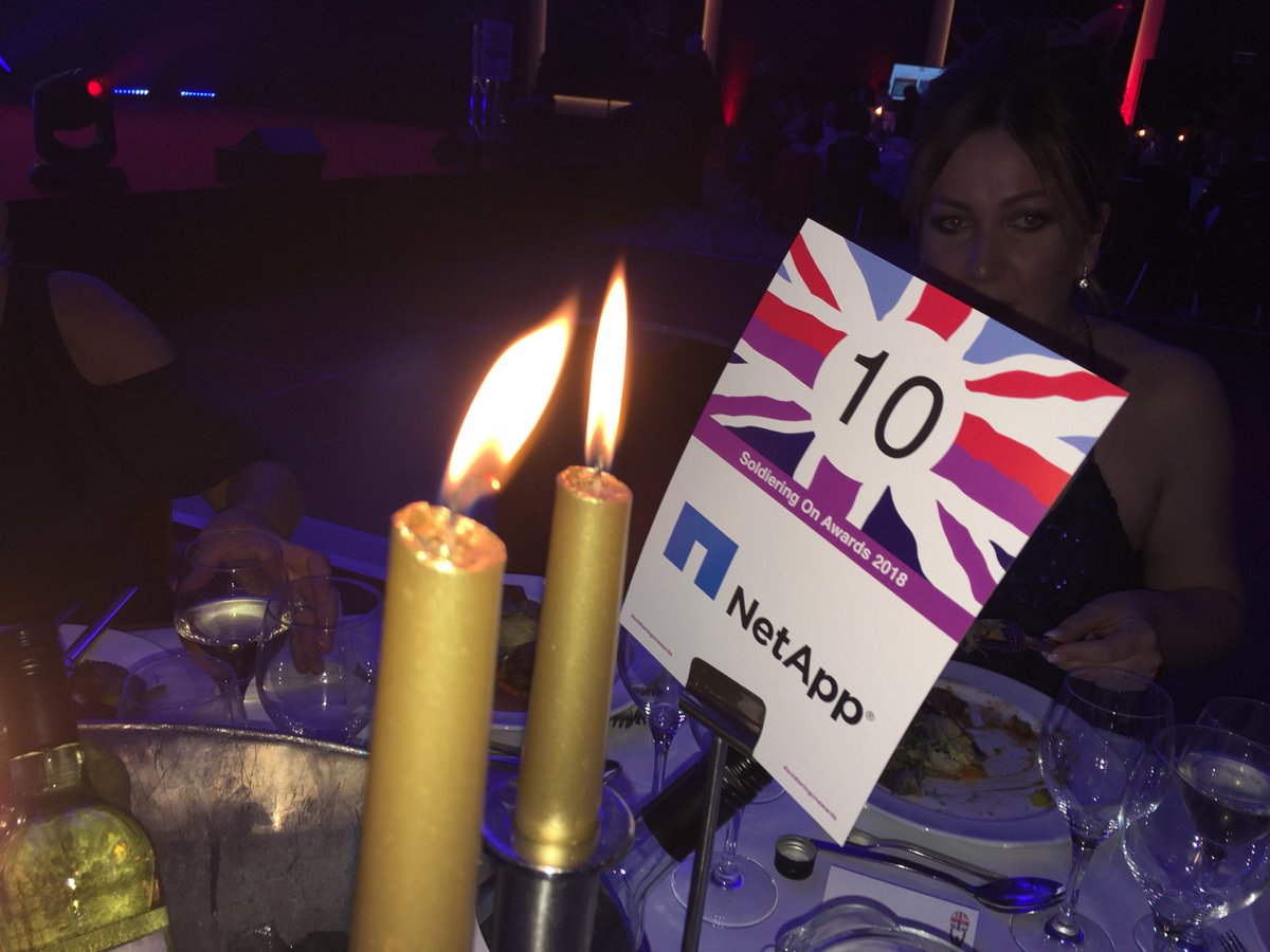 nickthurlow's tweet photo. At the @NetAppUK  table at the 2018 @SoldierOnAwards    Delighted to be sponsoring the Family Values award. https://t.co/DaJfn6qc5J