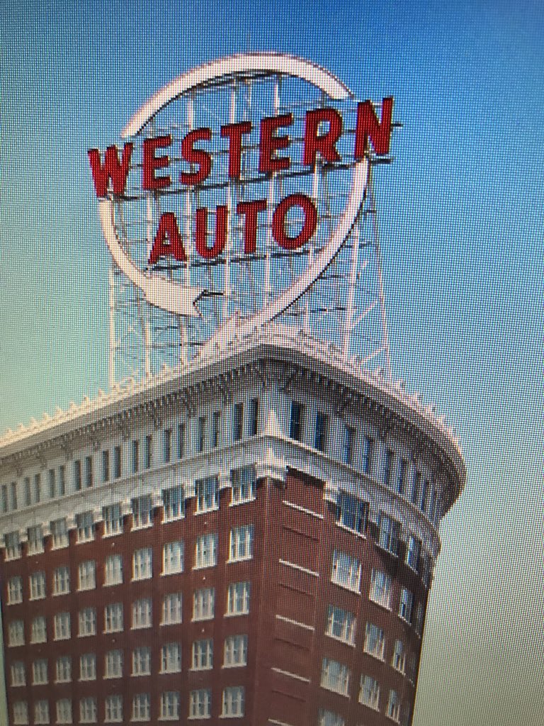 christadubill's tweet photo. I’m trying to figure out if it’s weird that I’m this excited the western auto sign will soon light up again. Is that weird? https://t.co/tLw0lUGk4W