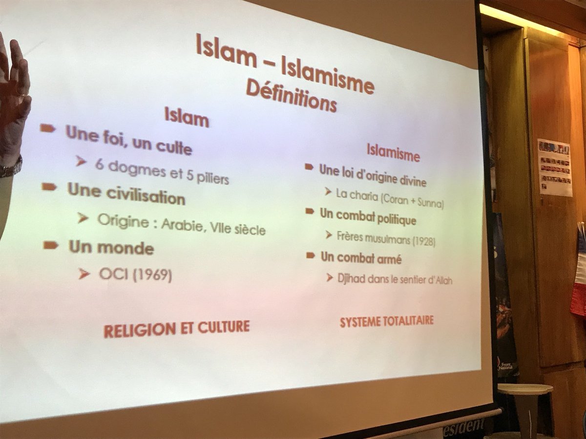 RNational_Paris's tweet photo. 📚Le #FNParis se forme! Conférence ce soir, sur l’islam et l’islamisme. Merci à notre intervenant et à Christophe Versini pour leurs interventions sur les relations et les distinctions entre Islam et islamisme.
Un très beau succès https://t.co/dlbxc6lLDx