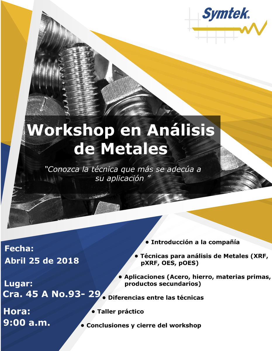 symtek's tweet photo. #Workshop #AnálisisdeMetales https://t.co/5NAO5Po7kz