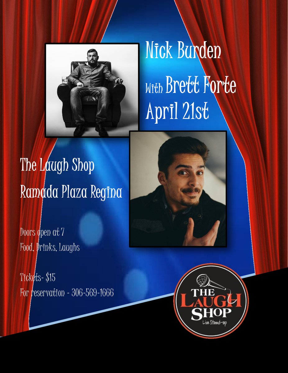 No plans this weekend? Well now you do! We have a spot for you at The Laugh Shop Comedy Show this Saturday. Give us a call 306-569-1666 ext 7263 to let us know you can make it. 1818 Victoria Ave #LaughShop #YQR #RamadaPlaza