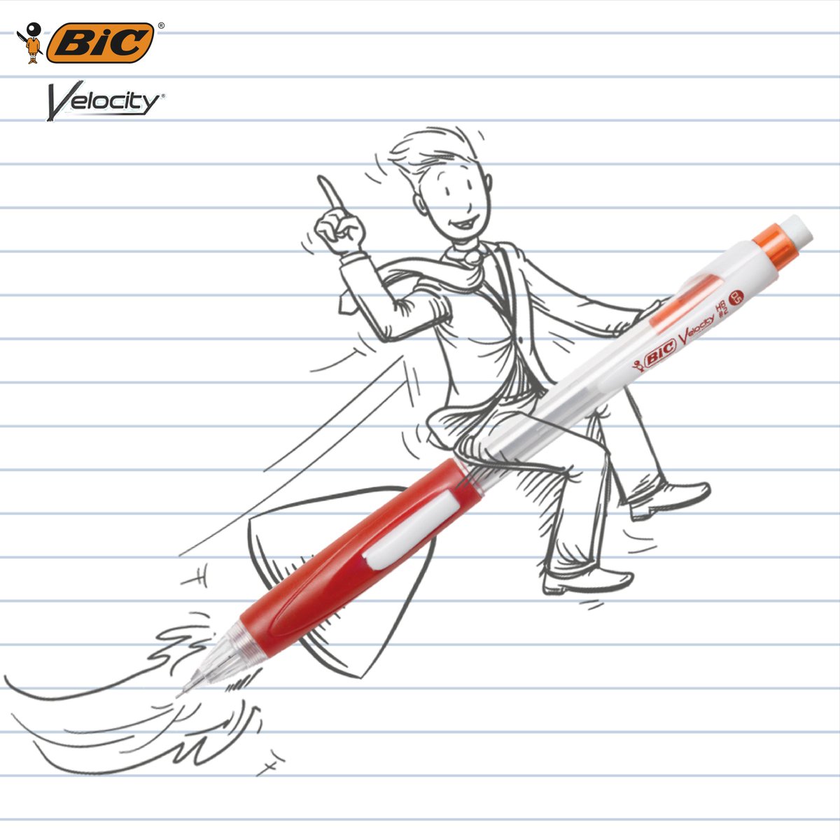 BIC_Ecuador's tweet photo. ¡Que nada te detenga! Tu #BICVelocity te hará sentir como si estuvieras volando.
Con minas intercambiables, no perderás tiempo sacando punta. https://t.co/WV9OPAyOrz