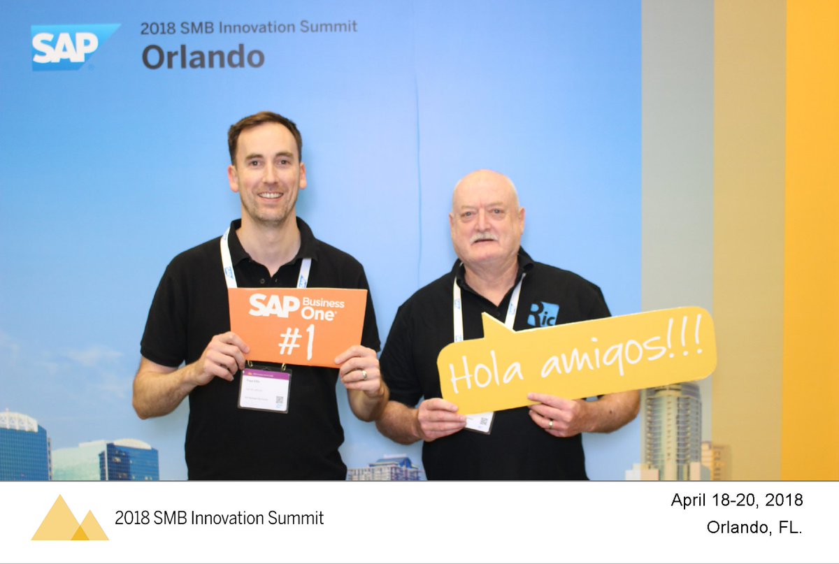 TheRICGroup's tweet photo. Thank you #SAP for the great #SMBSummit2018 in Orlando. We really enjoyed our time and is always fantastic to be a sponsor for the these events. #SAPBusinessOne https://t.co/1Nkh8Z4BdU