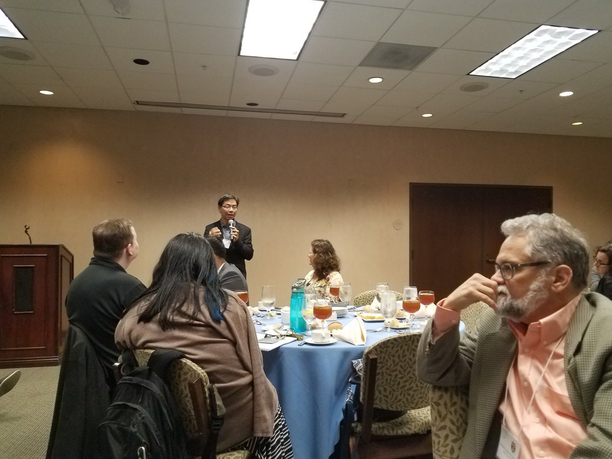 DrAlanTeo's tweet photo. New president of Society for the Study Psychiatry and Culture Dr. Fung (w/outgoing prez Dr. Lewis-Fernandez of @ColumbiaPsych in foreground) shares vision of diversity and inclusion in the organization at #SSPC2018 https://t.co/OxBP3Wyl5G