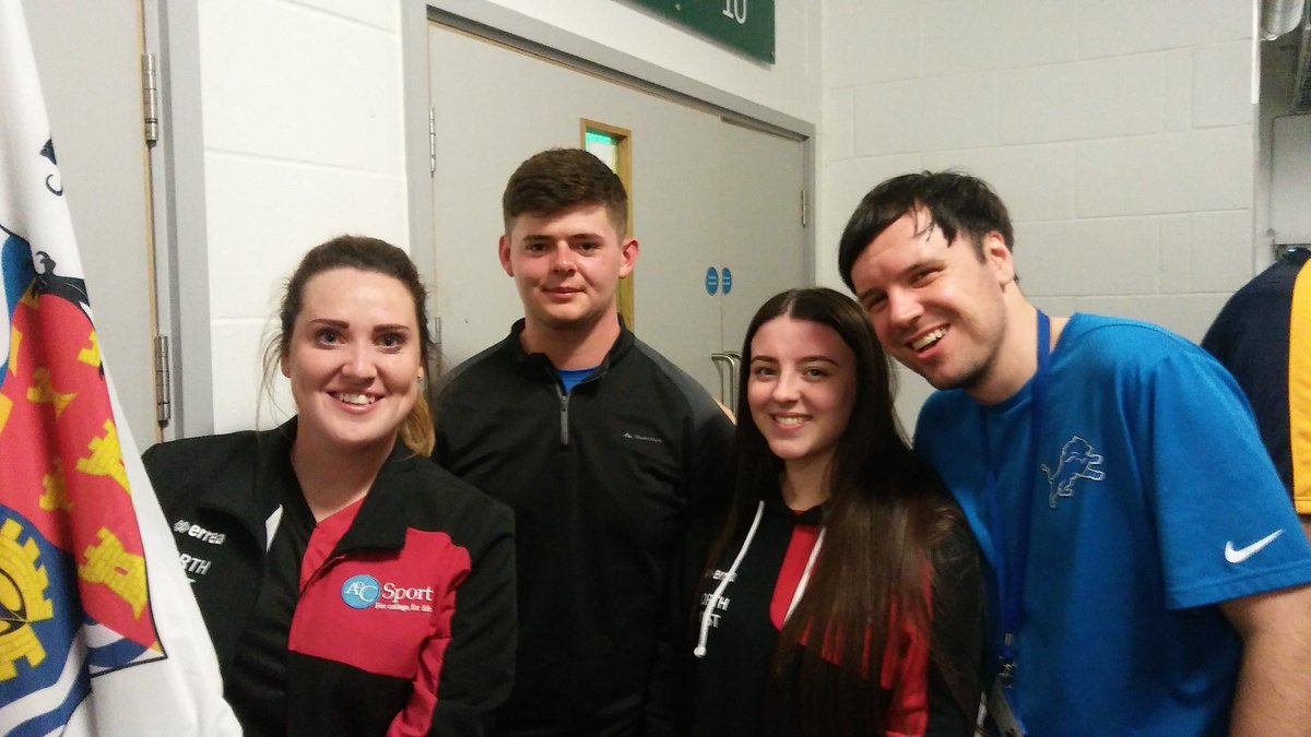 B_FCActive's tweet image. North West, Student and Staff Captains ready for the opening ceremony! @AoC_SportComps #AoCChamps