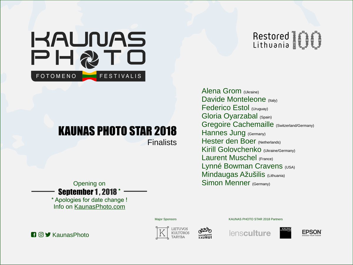 <a href="/KaunasPhoto/">KaunasPhoto festival</a> KAUNAS PHOTO STAR 2018 Finalists announced!
festival.kaunasphoto.com/kaunas-photo-s…