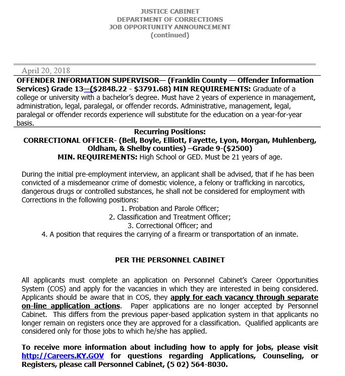 KYCorrections's tweet photo. #KYDOC weekly job announcements - Apply today! Visit https://t.co/FpLPntJDsl or email DOC.Recruit@ky.gov for more information. #KYDOCCAREERS
**Please Retweet** https://t.co/Ic66JvUMov