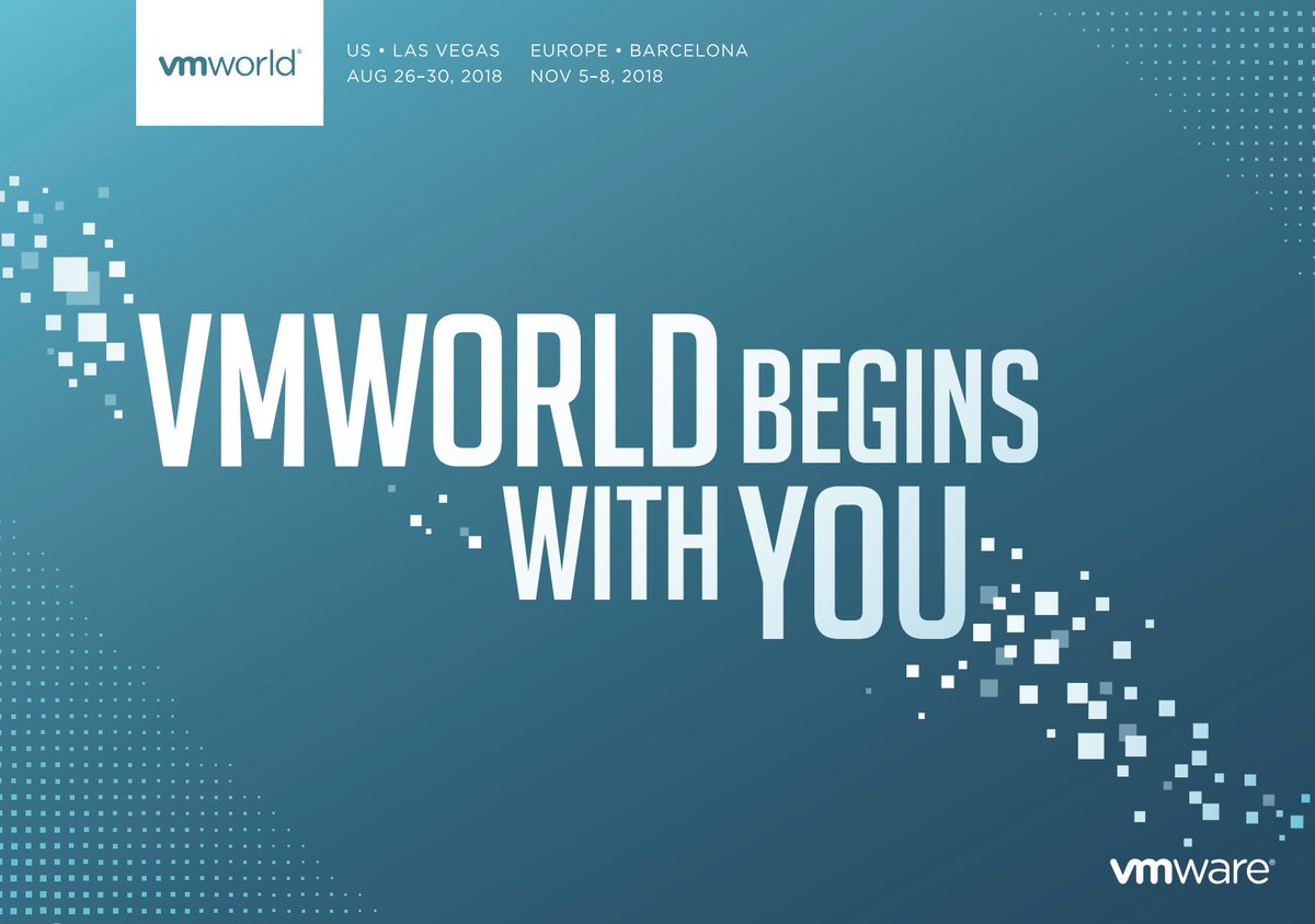 MaloneTraci's tweet photo. Want to be a VMworld Insider? Get @VMworld news, information and notification when 2018 registration opens: https://t.co/Sv54eFmZ6s https://t.co/l4Br80cPMJ