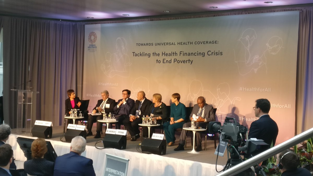 HandeDC's tweet image. How to tackle the #healthfinancing crisis to #endpoverty &amp;amp; provide #HealthForAll? Looking forward to hearing from ministers of health and finance of #estonia #drc #papuanewguinea #egypt #japan #guatemala #indonesia @WBG_Health #UHCfinance #AUHCFF #UHC #SpringMeetings
