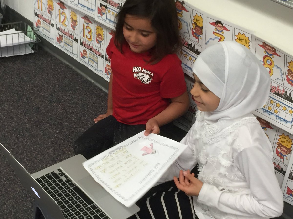 Hall_Hawks's tweet photo. Great job Mrs. Berger! Kids reflecting on their hero strengths, buddy up, and recording themselves. @Hall_Hawks @SanfordHarmony #evolveEdu @davidmiyashiro https://t.co/ghtfy3Ykal