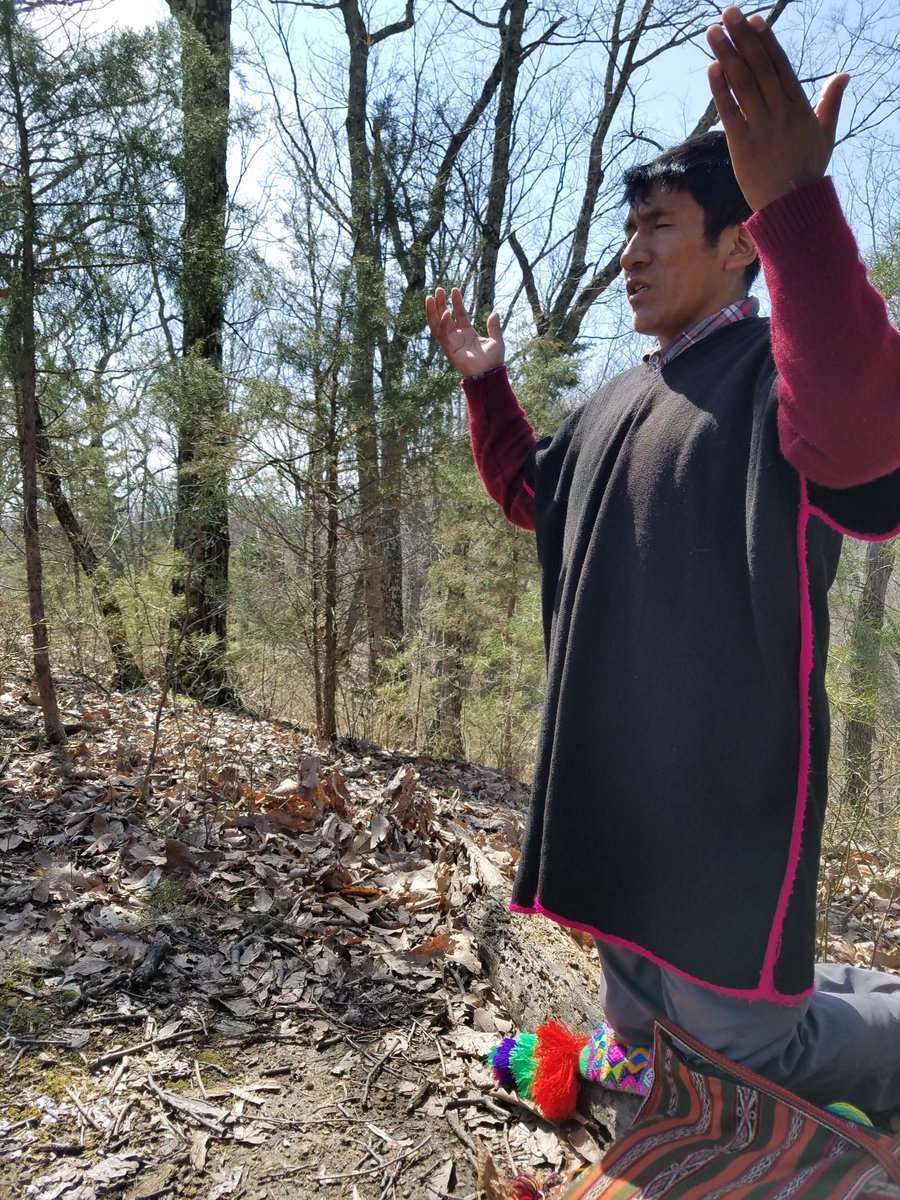 JCPSBlackacre's tweet photo. We host another first- Don Eduardo, Peruvian Andes Q'ero Shaman, blesses Blackacre. Participants engaged in sacred despacho ceremony based in principles of gratitude and ayni-balance of giving and receiving. @JCPSDEP1 #blackacreconservancy @SuzanneMWright https://t.co/KGxQAie6NR