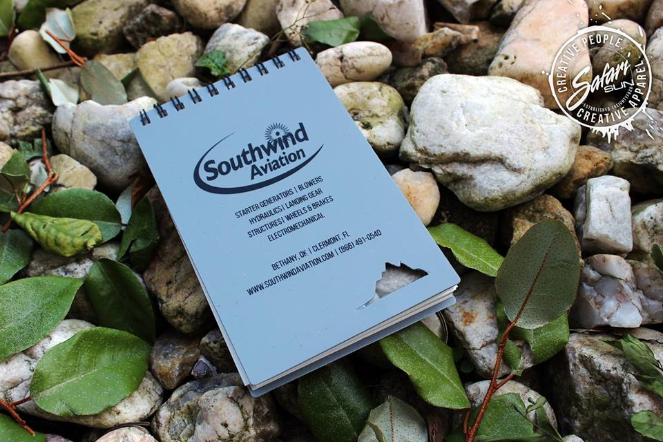 southwindOKFL's tweet photo. Still one of favorite pieces of SWAG items! #SouthwindAviation #AviationMaintenance #AircraftMaintenance #EarthDay2020
RT @SafariSunShirts: Just in time for #EarthDay2018 . Natural stone paper notepads done for the good folks at @southwindOKFL . https://t.co/DDUO57WCy2