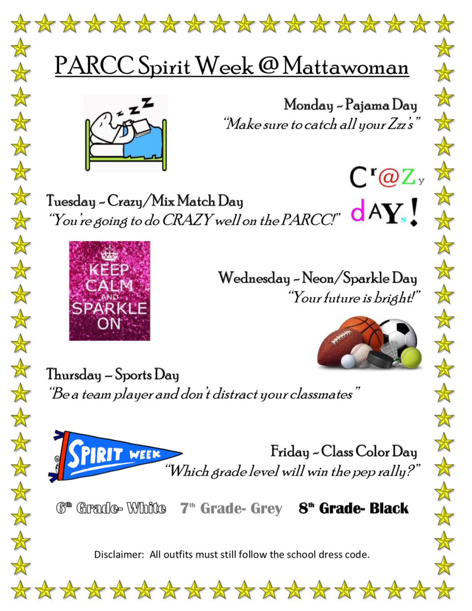 PARCC Spirit Week is next week!