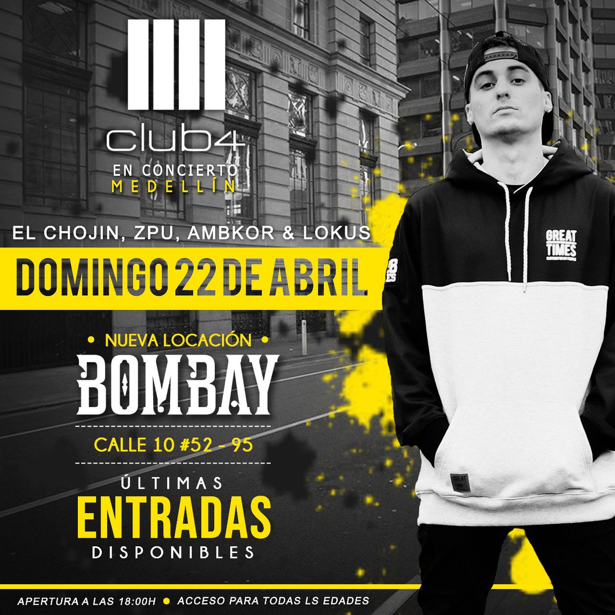 LOBO NEGRO es garantía de fiesta y buenos versos 🔝🔝 y vamos a liarla este domingo en MEDELLÍN con los hermanos <a href="/ZPU/">ZPU</a>, @ElChojin_net y <a href="/LocusDuoKie/">Locus</a>! 🇨🇴 Sala BOMBAY, ÚLTIMAS ENTRADAS 🚨 ¿a qué esperas? Pilla YA tu boleta aquí 👉 po.st/Club4_InfoMede…