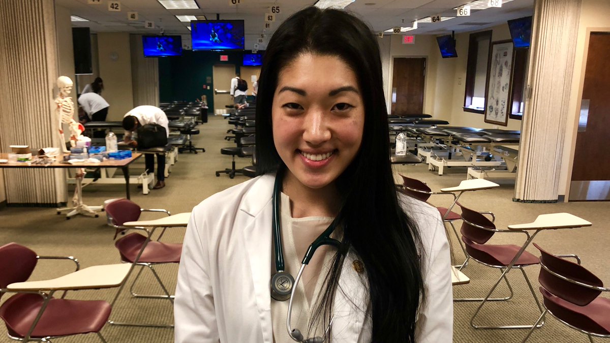 KansasCityU's tweet photo. “I think the osteopathic physician really focuses on the whole life of the patient.”  2nd year KCU med student Hannah Hong wraps up NOM week by explaining why she wants to become an osteopathic physician. #NOMweek18 #youDOyou https://t.co/Fm7OuxlRCy
