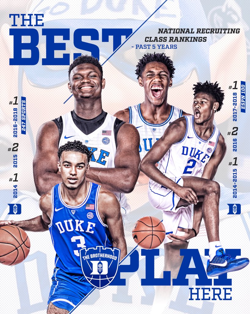 DukeMBB's tweet image. #1 class in the country. Again. The best play here. 

#TheBrotherhood 🔵😈