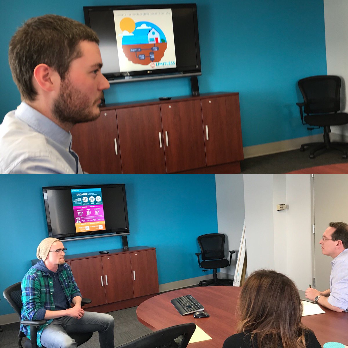 MillikinCreates's tweet photo. Our Data Visualization class shows off the #infographics they made for the class client, Economic Development Corporation #MUartsTech #VisualMedia #limitlessdecatur @LimitlessDMC https://t.co/i3euqNl8zr