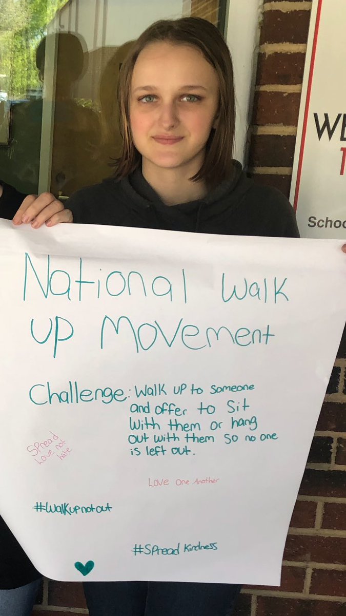 AecMcdowell's tweet photo. Ss were concerned with school violence and asked if they could involve their peers - no walk out but a walk up! Walk up to peers and include them, accept them, and love them. #proud #love #acceptance #WalkUpNotOut https://t.co/xReY29w7Wa