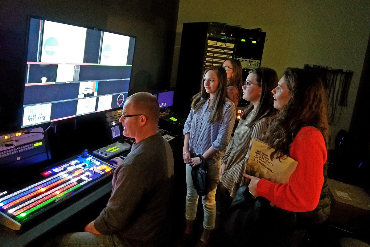 NCAADII's tweet photo. Four students from Bellarmine's strategic communications practicum class visited the NCAA national office today for professional development!

They met with staff, received a studio tour and visited the Hall of Champions. #MakeItYours https://t.co/JNBzWZhEbd