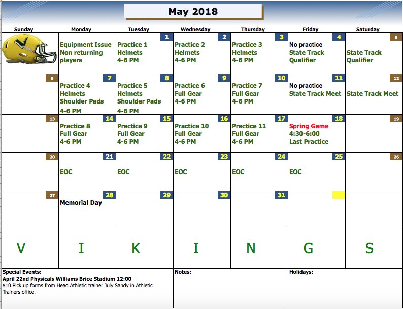 SVVikingsFootball on Twitter: "Spring Valley Football (Spring) Schedule...#VIKINGSTRONG @SV