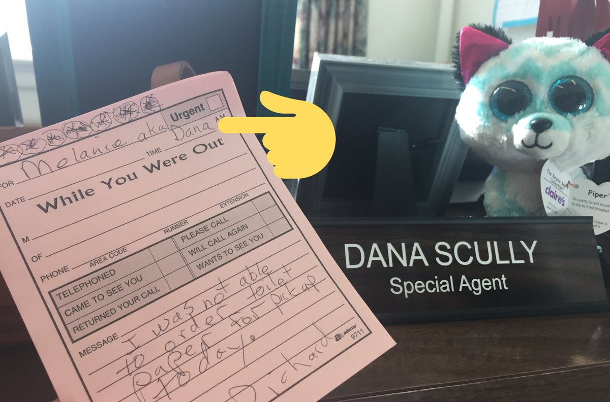 DrDuchovny's tweet photo. This made my day at work.
FYI I opened an X-File on why you couldn't order toilet paper, Richard. #TheXFiles #ScullysDesk https://t.co/MzIFplud6W