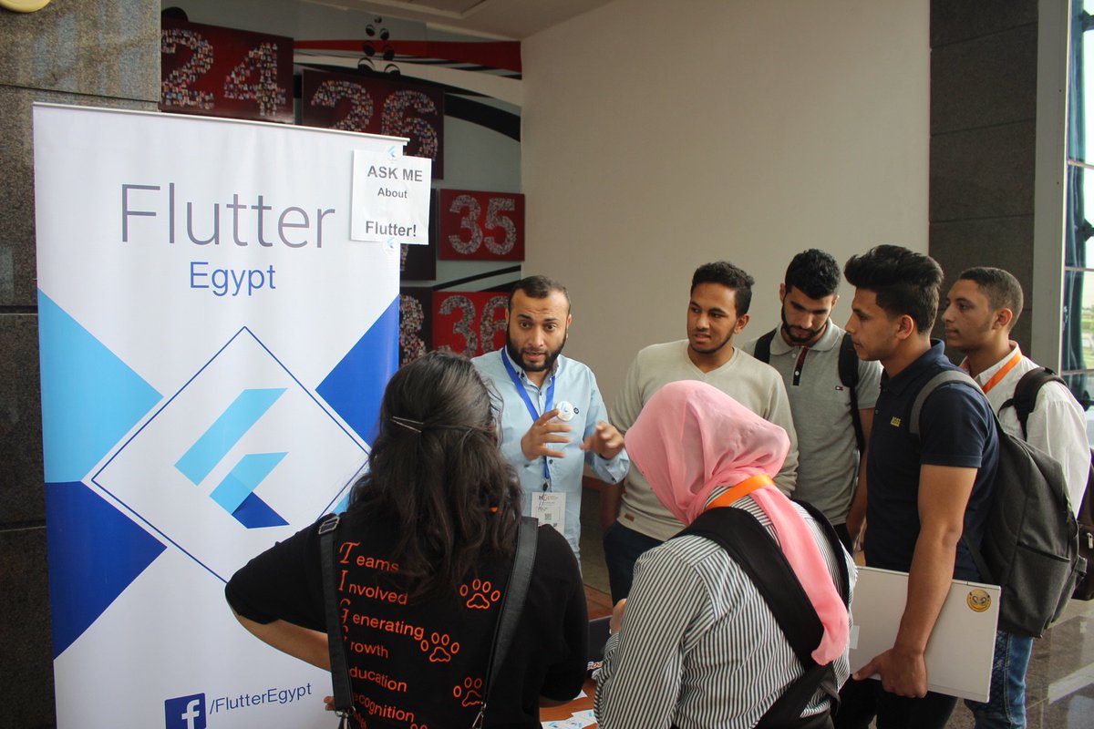 FlutterEgypt's tweet image. The second Day of MWD 2018 was great more than 100 Developer came to us and asked about @flutterio , tomorrow is the last day, do not waste the chance!

#Flutter 
#FlutterEgypt