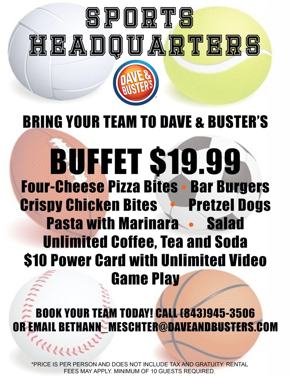 CoastFA's tweet photo. Looking for FUN AND FOOD after your soccer game in Myrtle Beach?
⚽️🍔⚽️🍔
Check out this offer from Dave & Busters!
#sponsor #coastfa #CoastSpringClassic #myrtlebeach #myrtlebeachfun #weekendinmytlebeach @DaveandBusters https://t.co/ZNJxdHEsPg