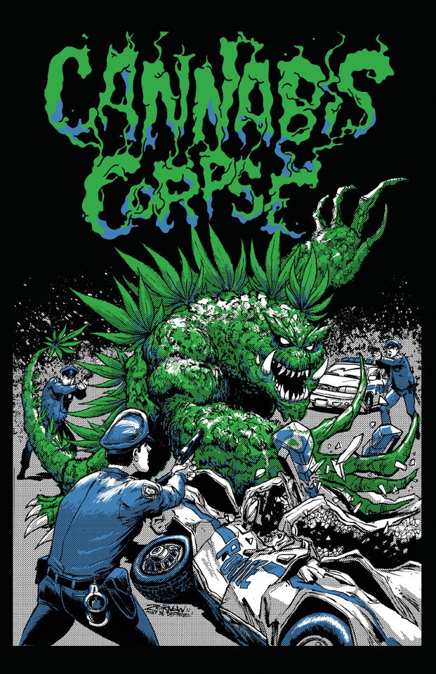 Zornow13's tweet photo. #HAPPY #420DAY #CannabisCorpse #ForcedAsphyxiation #ZORNOWMUSTBEDESTROYED #Deathmetal #ART for #tshirts i did a while back https://t.co/LqHQBJcEM7