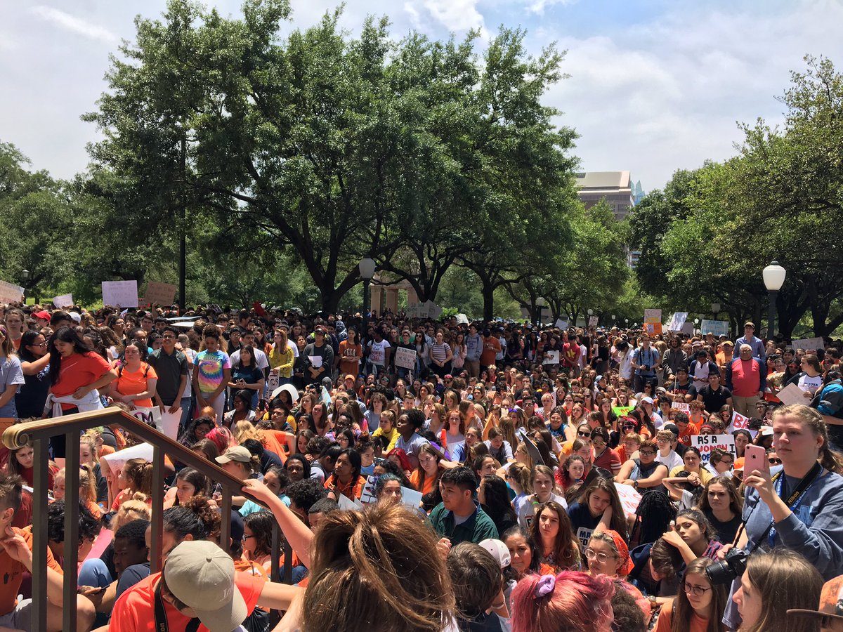 Students from across AISD gather at the Capitol in support of gun safety and regulation